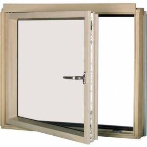 Мансардное окно FAKRO BDL P2 Lux (левое+откидное), однокамерный триплекс, дерево