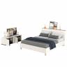 Кровать 11.41 Муссон 1600 с ортопедом и ТВ-тумба Квадро 13.276 цвет белый/чёрный/дуб эндгрейн элегантный
