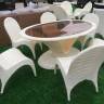 Комплект обеденный "Вельс", из натурального ротанга, 1+6, белый