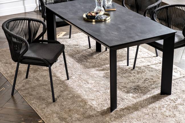 "Венето" обеденная группа на 4 персоны со стульями "Милан", каркас темно-серый, роуп темно-серый "Венето" обеденная группа на 4 персоны со стульями "Милан", каркас темно-серый, роуп темно-серый