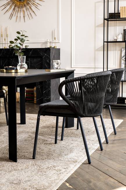 "Венето" обеденная группа на 4 персоны со стульями "Милан", каркас темно-серый, роуп темно-серый "Венето" обеденная группа на 4 персоны со стульями "Милан", каркас темно-серый, роуп темно-серый