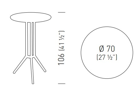 Cтол барный Juniper Poliweave Ø700х1060 мм Cтол барный Juniper Poliweave Ø700х1060 мм