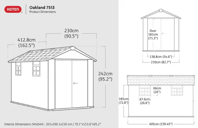 Сарай "Окланд 7513" (размеры 210 x 405 см) Сарай "Окланд 7513" (размеры 210 x 405 см)