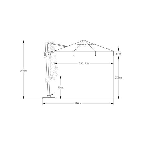 Зонт квадратный от солнца на боковой опоре 3,0 м Зонт квадратный от солнца на боковой опоре 3,0 м