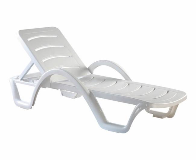 Шезлонг-лежак пластиковый Havana белый 1870x540x300 мм
