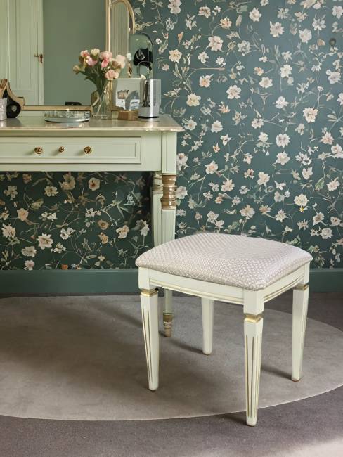 Банкетка Васко В 107Н слоновая кость/золото, Атина ваниль Банкетка Васко В 107Н слоновая кость/золото, Атина ваниль