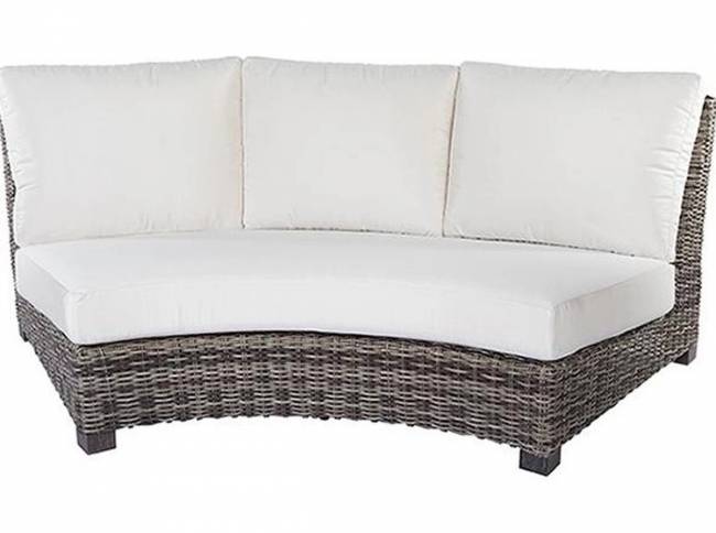 Диван модульный круглый "Авалон", из искусственного ротанга, серый, темно-серый