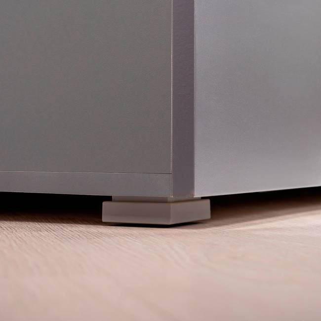 Шкаф для одежды и шкаф-пенал Октава цвет серый графит/дуб крафт золотой/зеркало