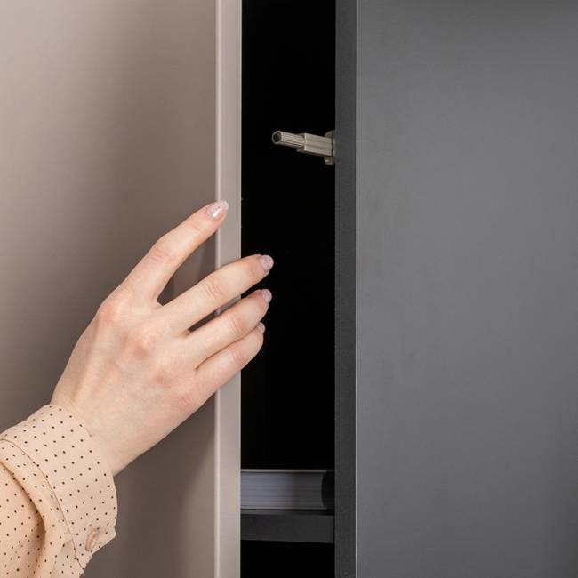 Шкаф Сидней 13.200 цвет антрацит/МДФ веллюто капучино Шкаф Сидней 13.200 цвет антрацит/МДФ веллюто капучино