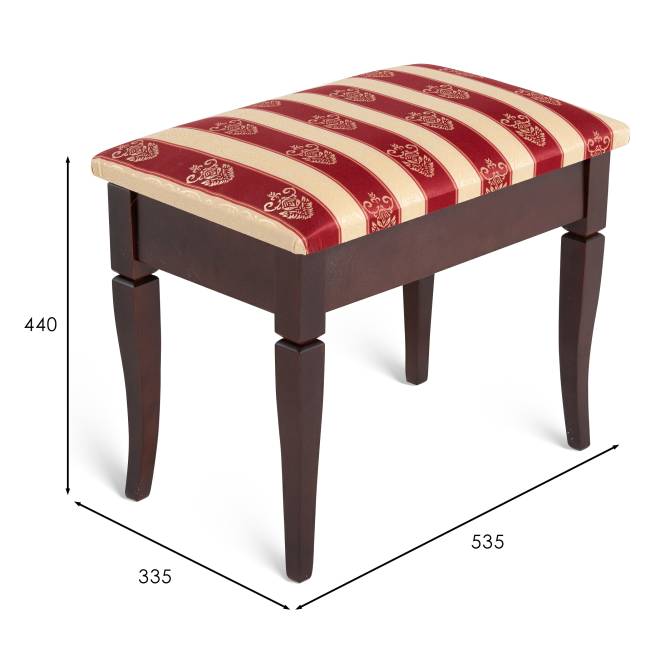 Банкетка Ретро М с ящиком средне-коричневый, ткань полоса бордо Банкетка Ретро М с ящиком средне-коричневый, ткань полоса бордо