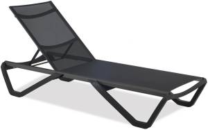 Шезлонг-лежак металлический Wave Paint антрацит 1910х715х300 мм Шезлонг-лежак металлический Wave Paint антрацит 1910х715х300 мм