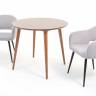 Стол Монте К 100 орех с креслами Пичч велюр серый
