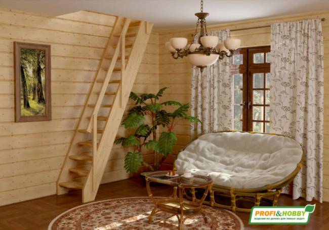 Деревянная лестница К-007м/40 под покраску Деревянная лестница К-007м/40 под покраску