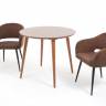 Стол Монте К 100 орех с креслами Пичч велюр коричневый