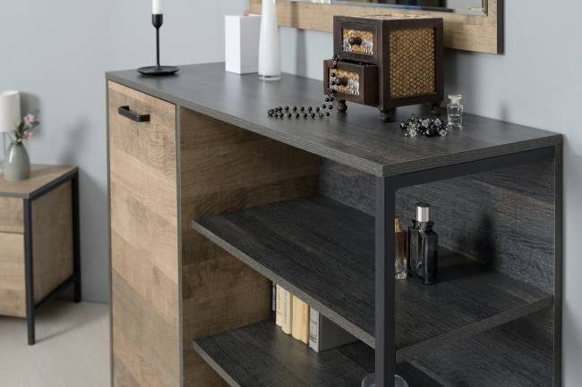 Два комода с одним ящиком и дверкой и ТВ-тумба Трувор цвет дуб гранж песочный/интра