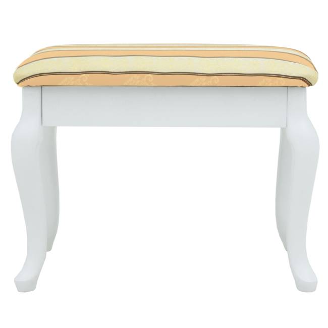 Банкетка Ретро с ящиком белый, ткань полоса бежевый Банкетка Ретро с ящиком белый, ткань полоса бежевый