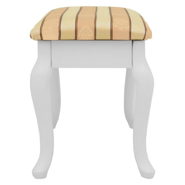 Банкетка Ретро с ящиком белый, ткань полоса бежевый Банкетка Ретро с ящиком белый, ткань полоса бежевый