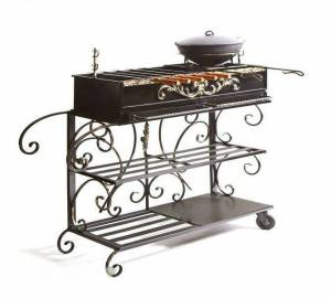 Мобильный Кованый мангал "Сундук"