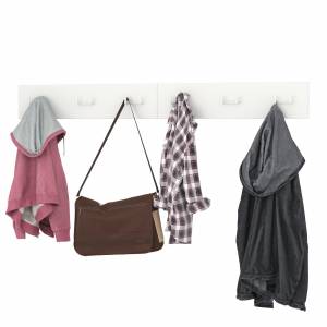 Вешалка Октава на шесть крючков цвет белый шагрень