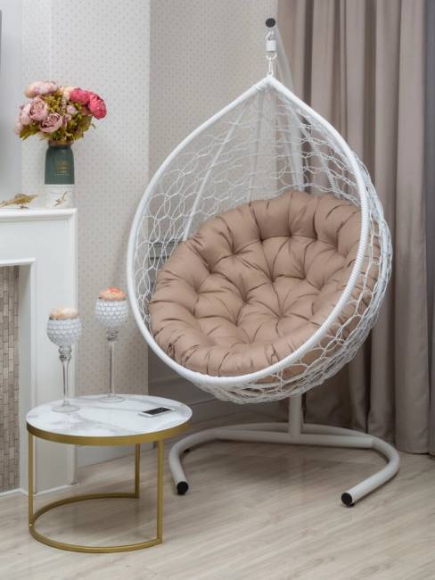 Подвесное кресло из искусственного ротанга "BUENO STRONG-XL", белый Подвесное кресло из искусственного ротанга "BUENO STRONG-XL", белый