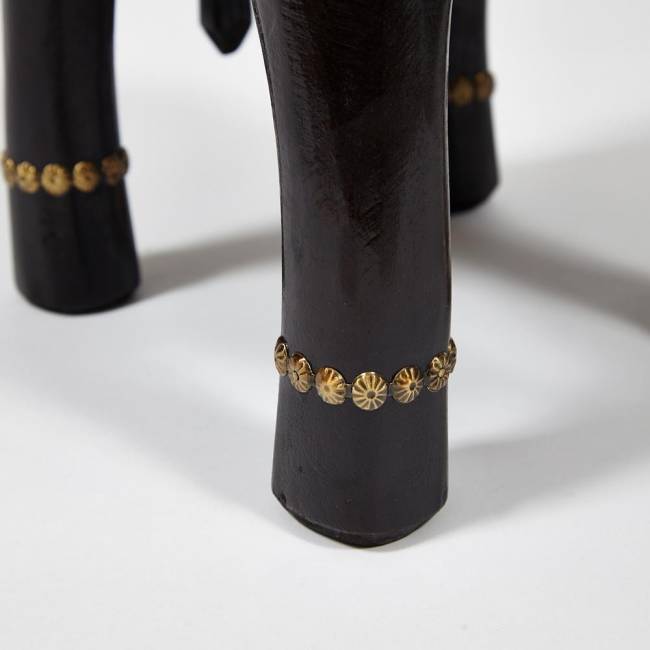 Столик Secret De Maison GOLDEN SLON ( mod. ND-006) дерево манго/латунная чеканка, 40х30х31 см, этническая роспись этническая роспись дерево манго/латунная чеканка