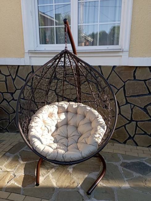 Подвесное кресло из искусственного ротанга "BUENO STRONG-XL", коричневый