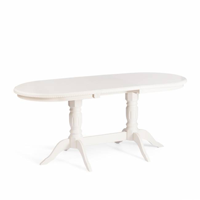 Стол COPPOLA бук, мдф, 140+40x80x77см, Ivory white Ivory white бук, мдф