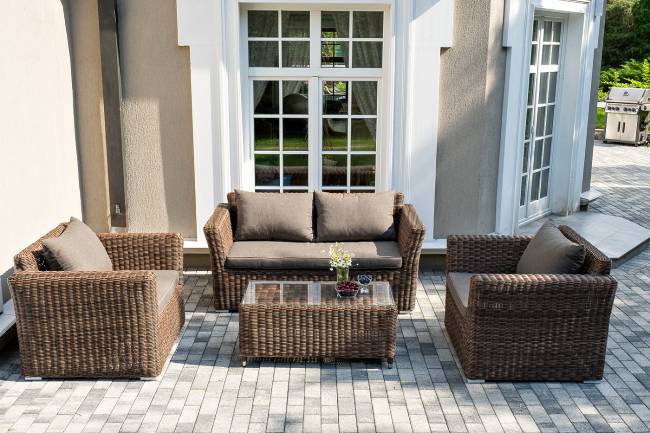 "Капучино Сингл" лаунж-зона из искусственного ротанга, цвет коричневый