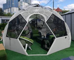 Павильон футбольный "Вена", плетеный, черный, белый Павильон футбольный "Вена", плетеный, черный, белый