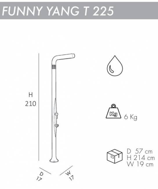 Душ уличный Funny Yang T 225 антрацит 170х170х2100 мм Душ уличный Funny Yang T 225 антрацит 170х170х2100 мм