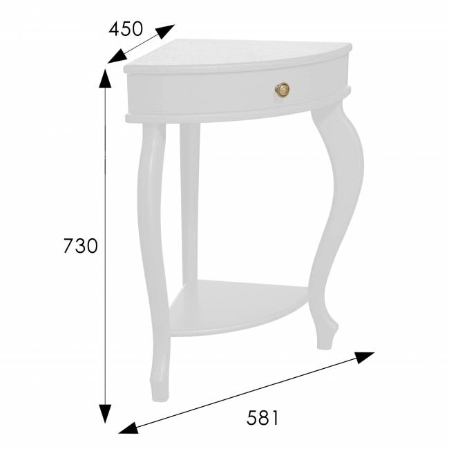 Консоль угловая Элегант молочный дуб Л Консоль угловая Элегант молочный дуб Л