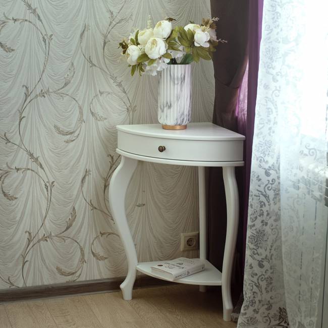 Консоль угловая Элегант молочный дуб Л Консоль угловая Элегант молочный дуб Л