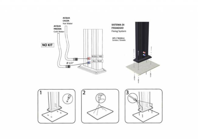 Душ уличный Quick Q125 матовый шифер 500х90х2100 мм Душ уличный Quick Q125 матовый шифер 500х90х2100 мм