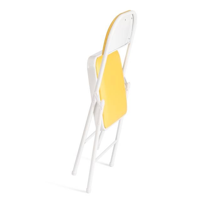 Стул складной FOLDER (mod. 3022G) / 1 шт. в упаковке каркас: металл, сиденье/спинка: экокожа, 46.5 х 47.5 х 79 см, yellow (желтый) / white (белый) желтый, белый каркас: металл, сиденье/спинка: экокожа