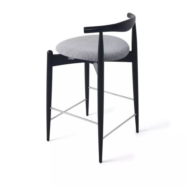 Стул Noble полубарный, массив бука - серый - бук черный Стул Noble полубарный, массив бука - серый - бук черный