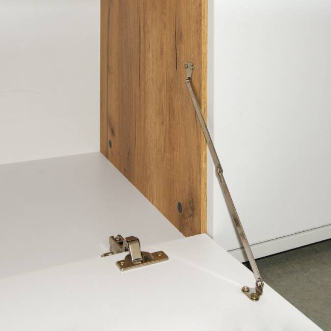 Стенка для гостиной Бэль № 07, цвет дуб крафт золотой/белый премиум