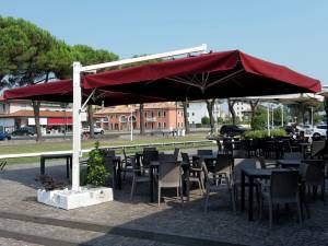 Зонт профессиональный двухкупольный 3х6 м Alu Double Starwhite белый, бордовый 3000х6000 мм