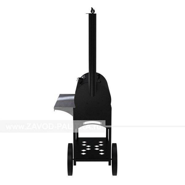 Гриль-Смокер XL, из стали толщиной 5 мм, топка слева, в термостойкой покраске