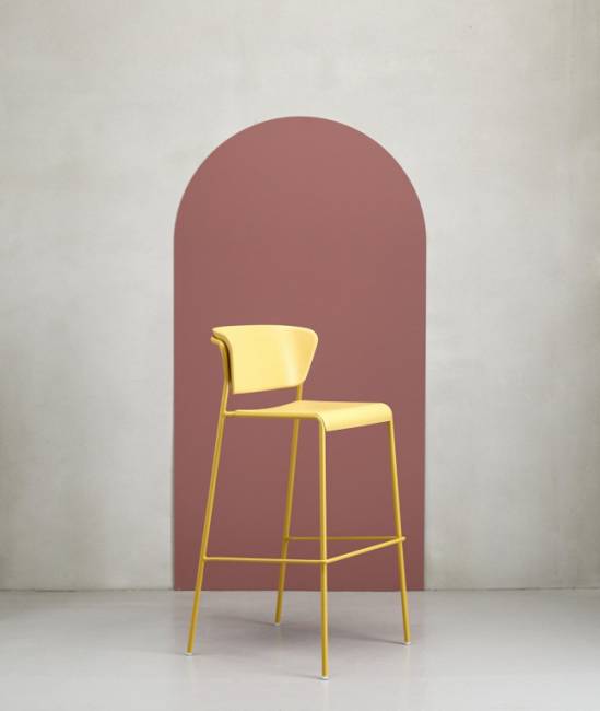 Стул полубарный пластиковый Lisa Technopolymer горчичный 520х500х880 мм