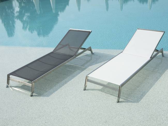 Шезлонг-лежак металлический Zen белый 2030х650х290 мм Шезлонг-лежак металлический Zen белый 2030х650х290 мм