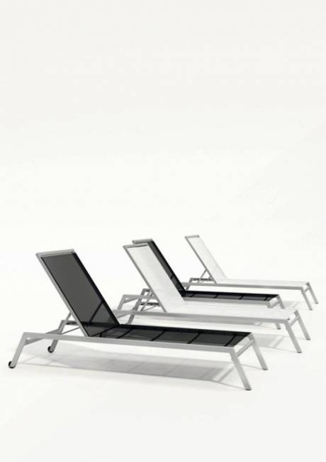 Шезлонг-лежак металлический Zen белый 2030х650х290 мм Шезлонг-лежак металлический Zen белый 2030х650х290 мм