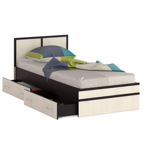 Детская кровать с ящиками Сакура цвет венге/дуб лоредо