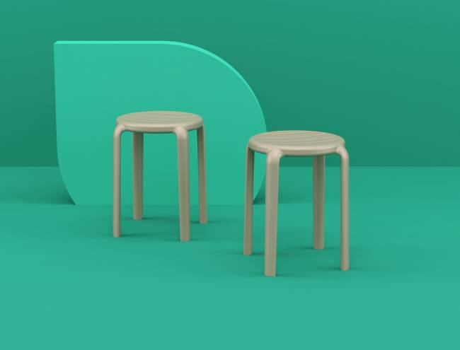 Табурет пластиковый Tom 45 бежевый 340х340х450 мм