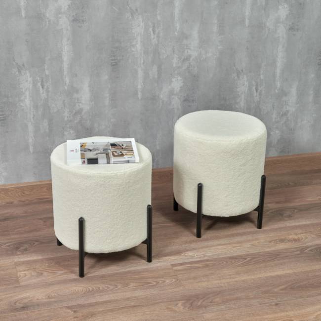 Стул-пуф Otis белый, искусственный мех Стул-пуф Otis белый, искусственный мех