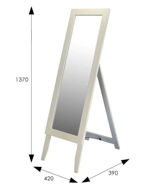 Зеркало напольное BeautyStyle 2 слоновая кость 137 см х 42 см