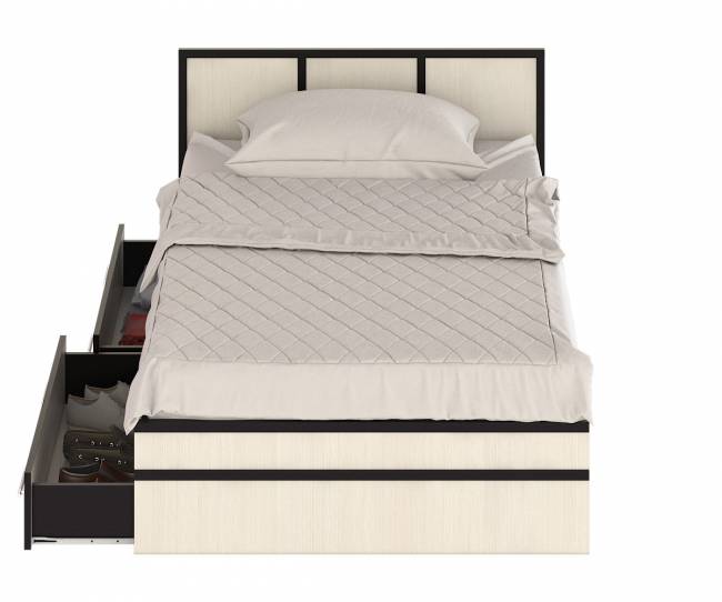 Кровать с ящиками Сакура 1200 цвет венге/дуб лоредо Кровать с ящиками Сакура 1200 цвет венге/дуб лоредо