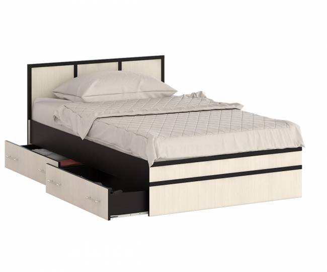 Кровать с ящиками Сакура 1200 цвет венге/дуб лоредо Кровать с ящиками Сакура 1200 цвет венге/дуб лоредо