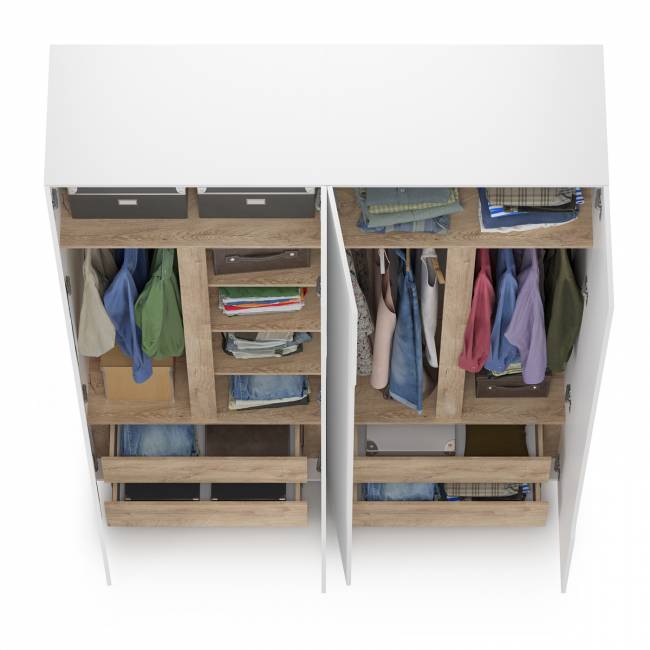 Два шкафа двустворчатых Муссон цвет белый/дуб эндгрейн элегантный Два шкафа двустворчатых Муссон цвет белый/дуб эндгрейн элегантный