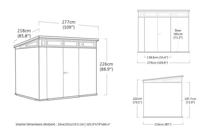 Сарай "Кортина 9х7" (размеры 279 х 216 см) Сарай "Кортина 9х7" (размеры 279 х 216 см)