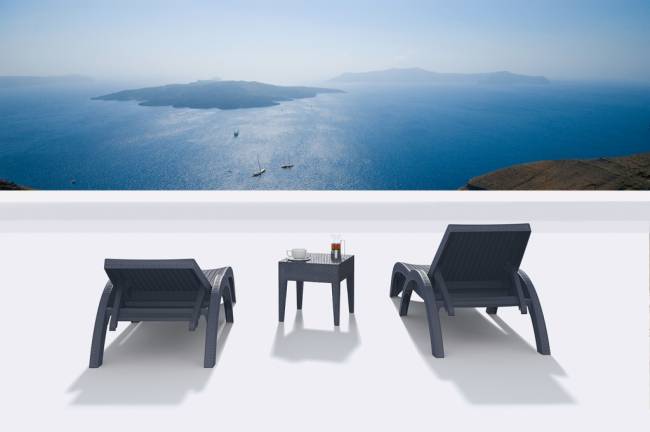 Столик плетеный для шезлонга GT 1009 антрацит 450х450х450 мм Столик плетеный для шезлонга GT 1009 антрацит 450х450х450 мм